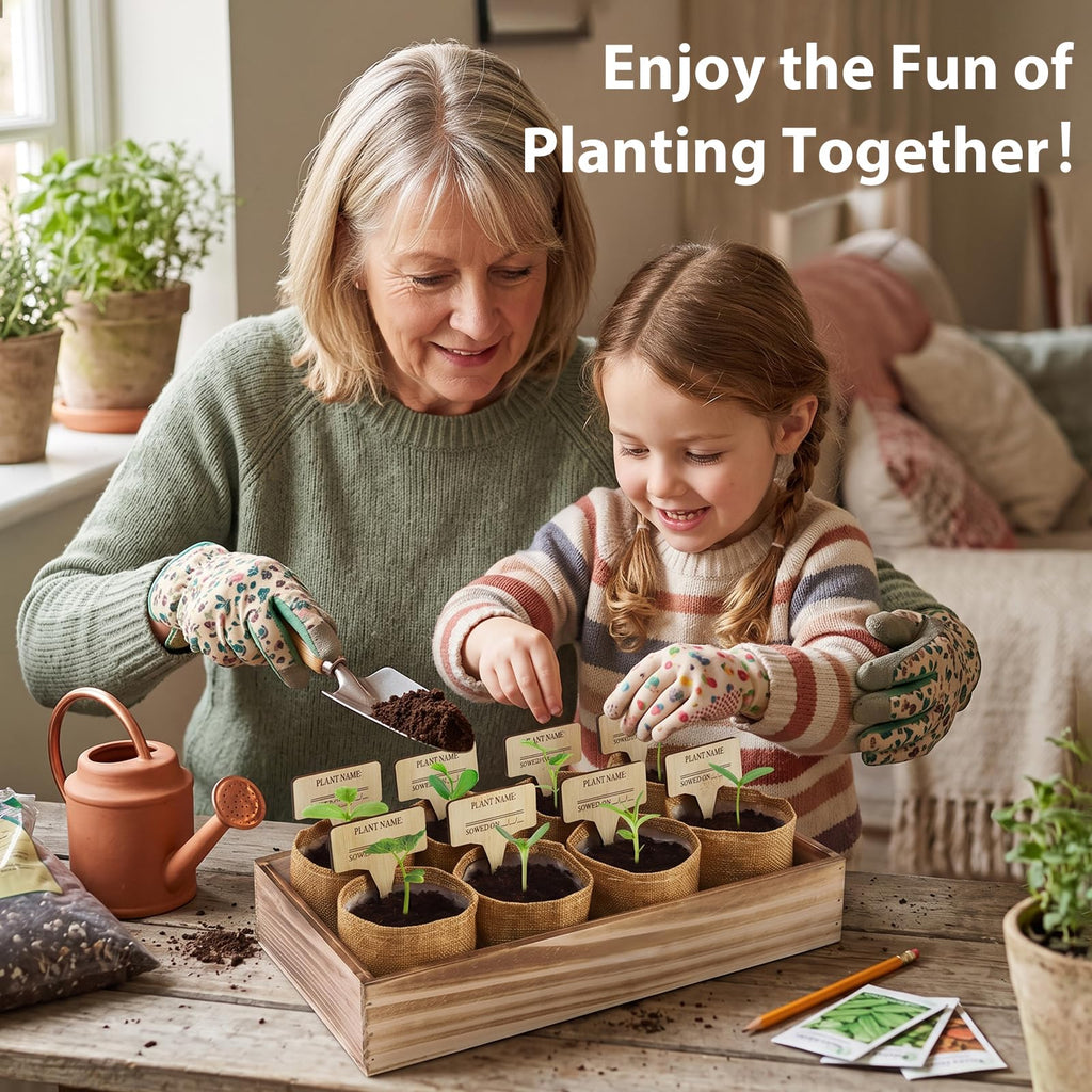 Indoor Herb Garden Kit, Complete Herb Starter Growing Kit with Seeds & Tools, Unique Christmas Birthday Gifts for
