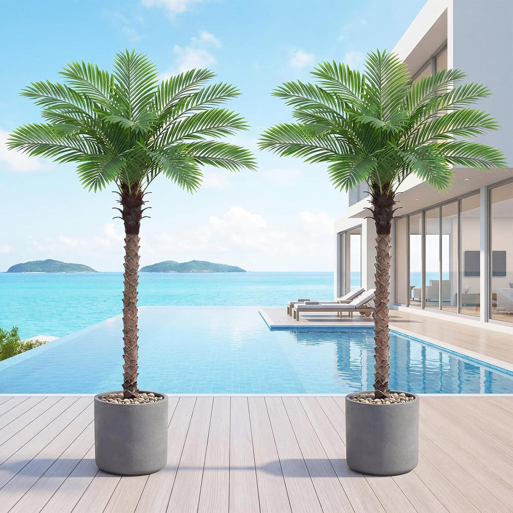 6FT Artificial Phoenix Palm Tree for Outdoors, Tall Fake Palm Tree