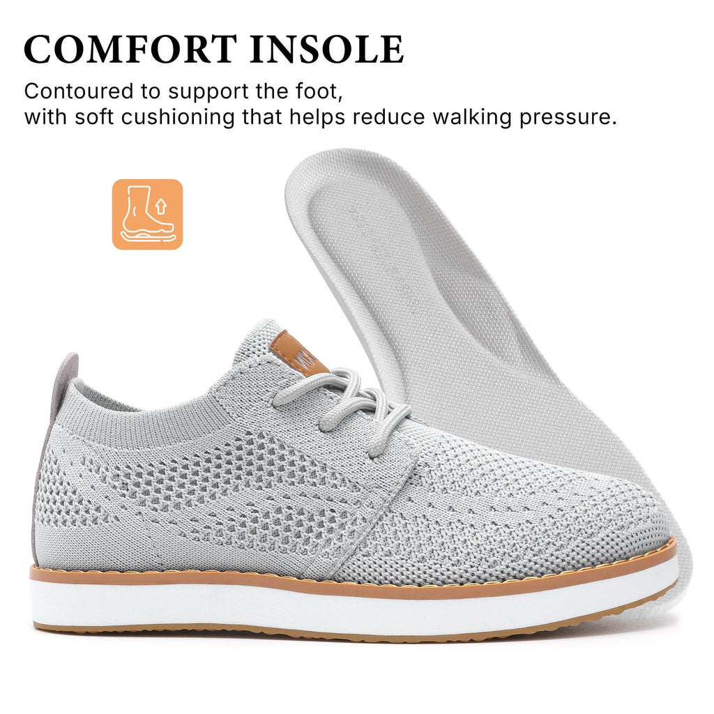 Boy's Casual Dress Sneakers Mesh Oxfords Grey