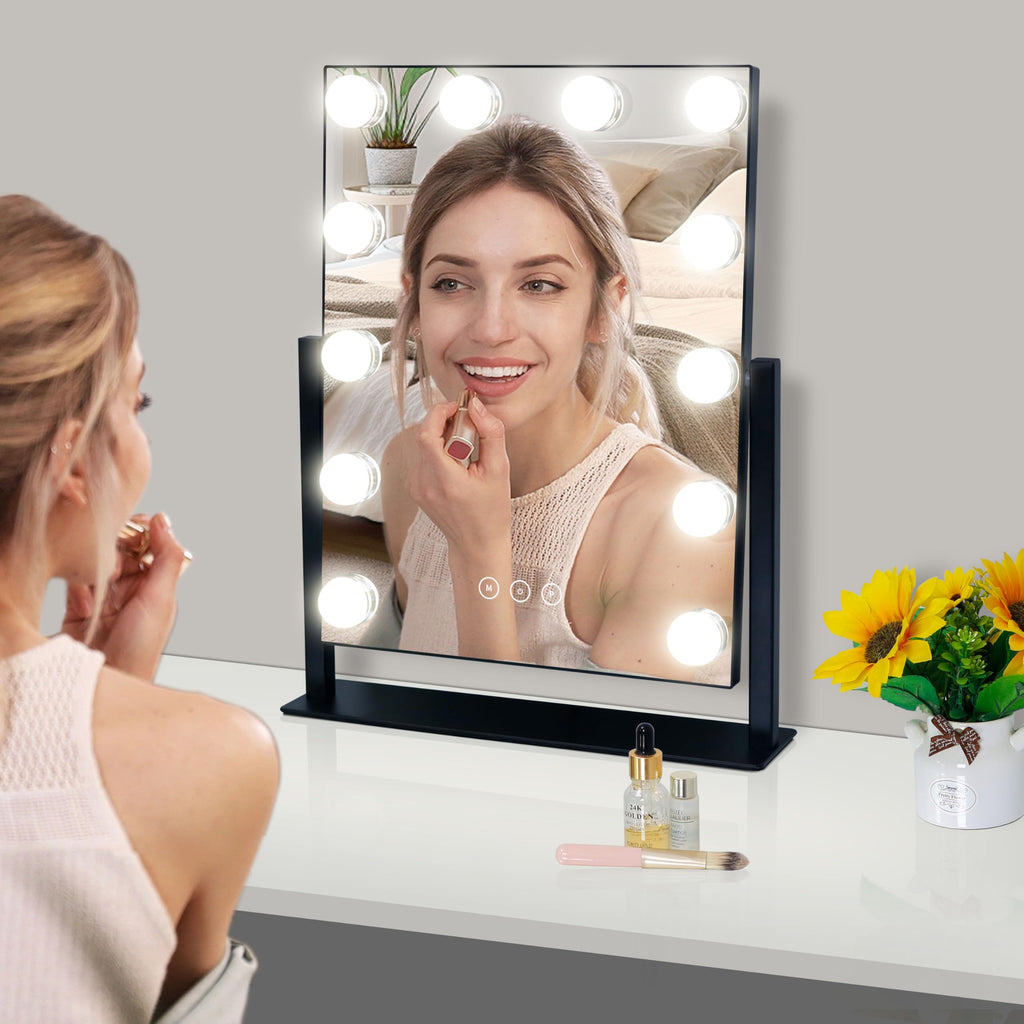 Vanity Mirror with Lights,Lighted Vanity Mirror with 12 Dimmable Bulbs for Dressing Room & Bedroom,3 Color