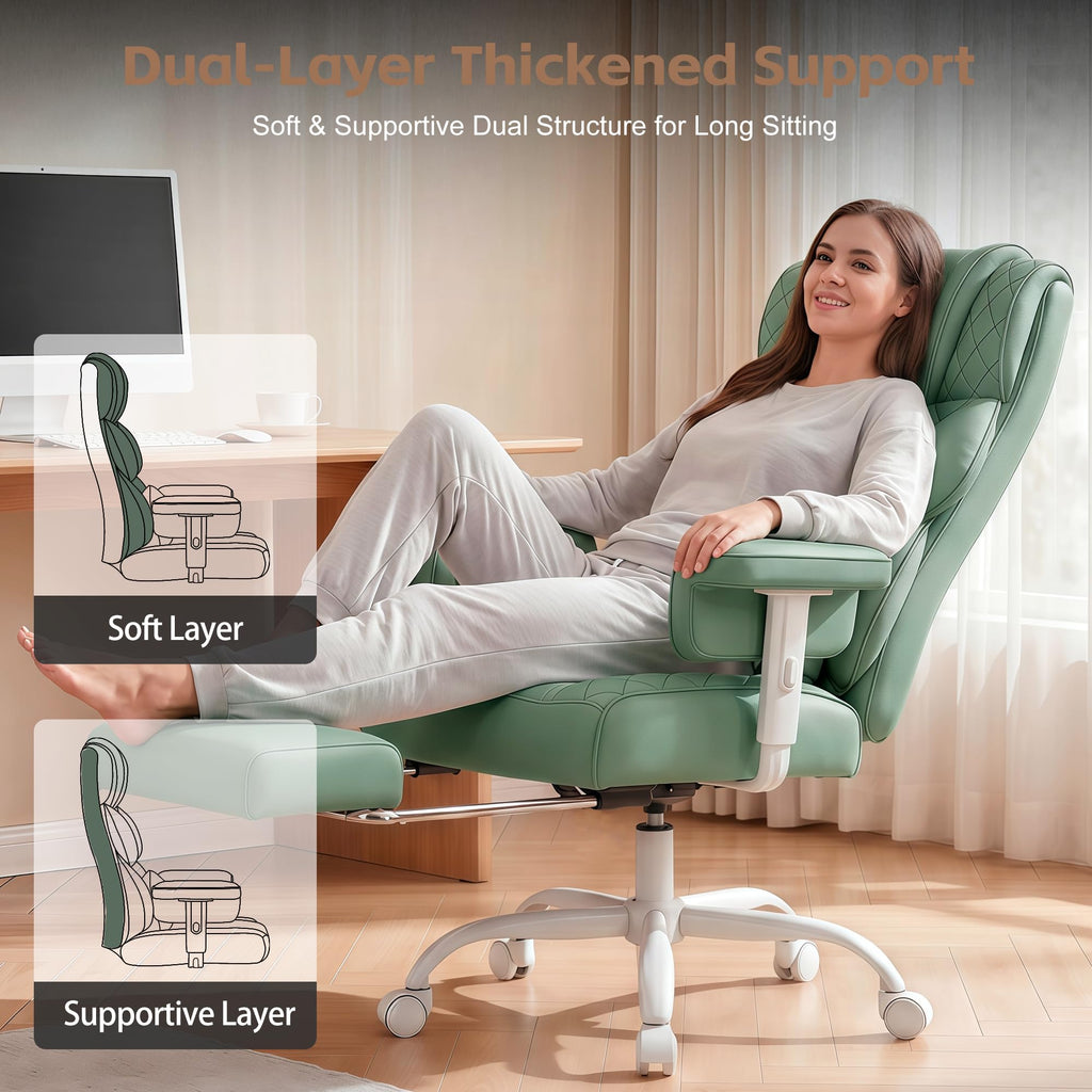 Office Chair, Desk Chair with Soft Adjustable Armrests, Ergonomic High Back Gaming Chair with Lumbar Support
