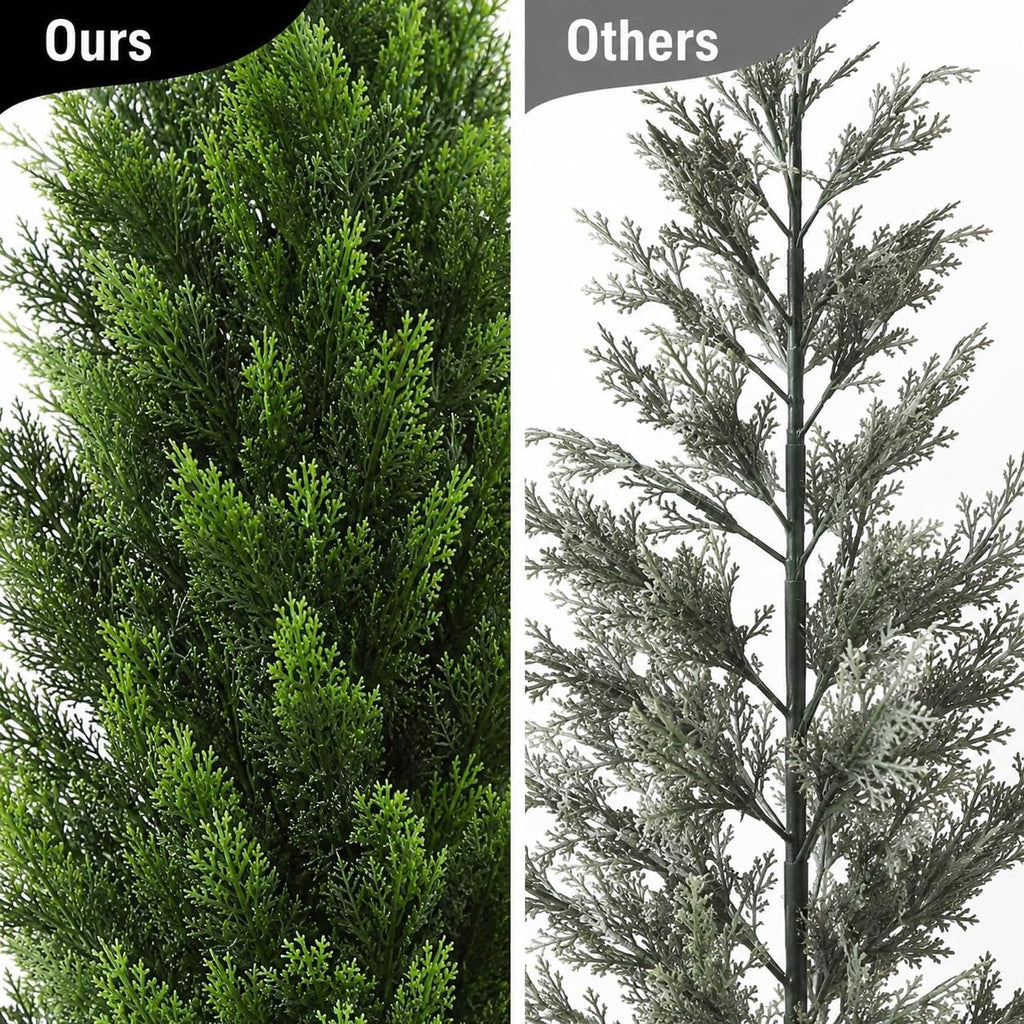 3 Feet Pre-Potted Evergreen Outdoor Artificial Cedar Tree for Front Porch Decor, Outdoor Entryway Decor Fake Tree