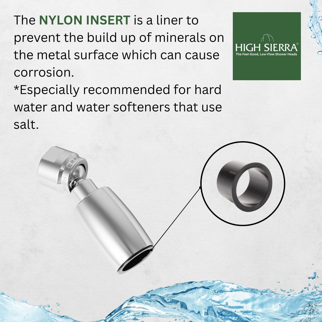 Sierra - CLASSICTM Solid Lead-Free Metal 1.5 GPM Award Winning. Ultra Low Flow Shower Head. Patented Nozzle Never