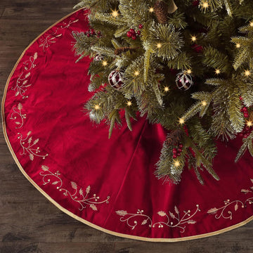Christmas Tree Skirt, 60 Inch Red Christmas Tree, Large Rustic Velvet Fur Plush Tree Skirts, Xmas Tree Skirts