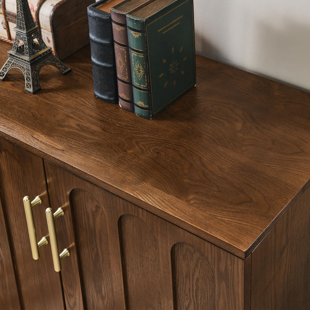Small Sideboard Buffet, Mid Century Modern Storage Cabinet with Doors