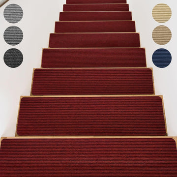 Stair Treads for Wooden Steps - Non Slip Stairs Carpet Tape Peel and Stick with Double Adhesive Tape Set of 15