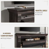 52 Inch Electric Fireplace with Mantel, Fireplace TV Stand with 36 Inch 3-Sided Glass Electric Fireplace Heater, Dark Rustic Oak