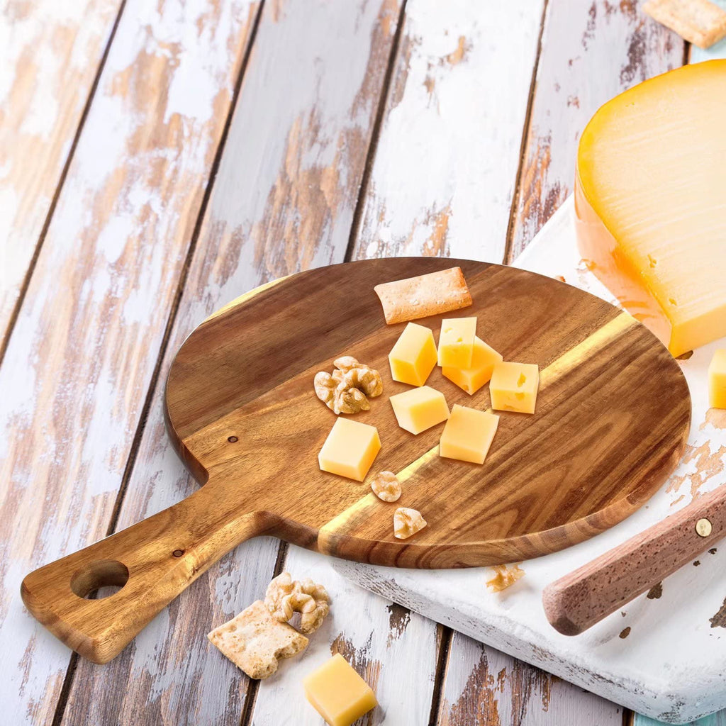 Acacia Wood Cutting Boards Round Chopping Charcuterie Boards