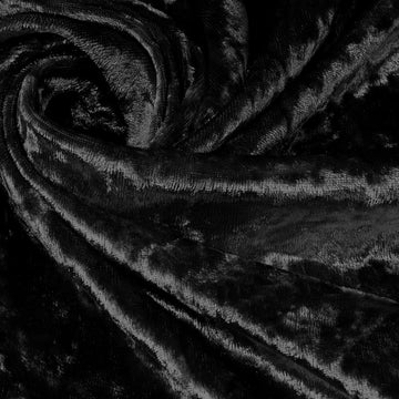 5 Yard 63" Wide Black Stretch Crushed Velvet Fabric