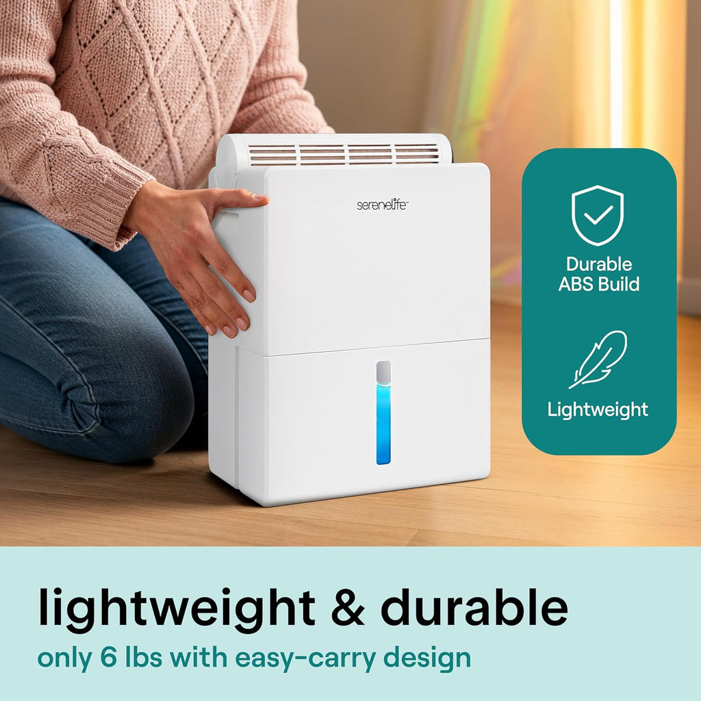 2-in-1 91 Oz Dehumidifier For Home, Bedroom, Bathroom, Basement with Removable Cylinder & Drying Base, Timer