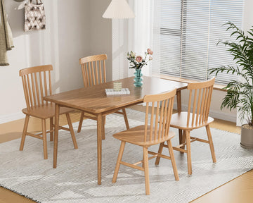 Dining Chairs Set of 4, Farmhouse Solid Wood Windsor Kitchen Chairs Set with Spindle Back for Restaurant Dining Room