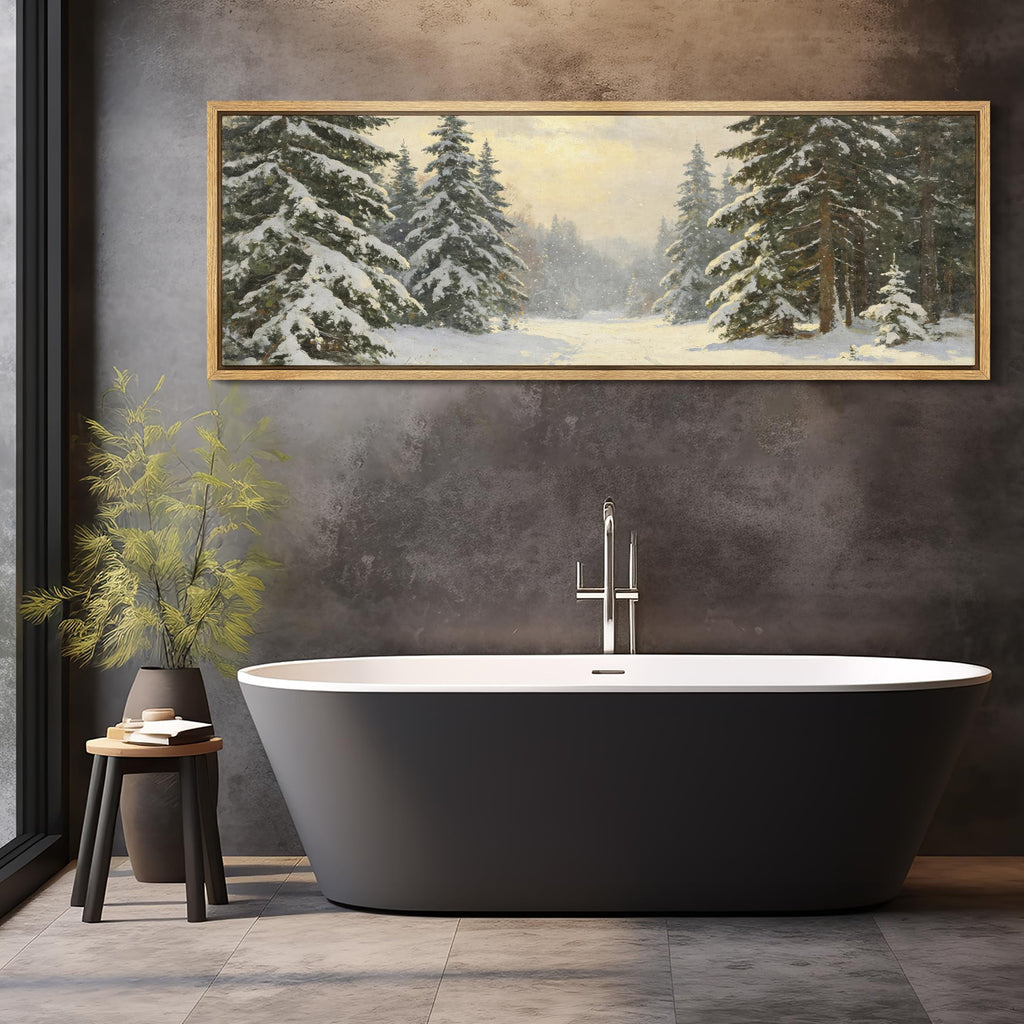 Large Framed Canvas Print Wall Christmas City