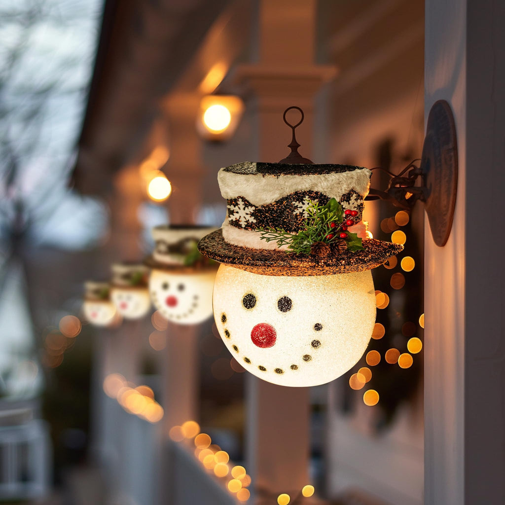 2 Pack Snowman Christmas Porch Light Covers 12 Inch, Christmas Outdoor Decorations Holiday Light Covers for Porch