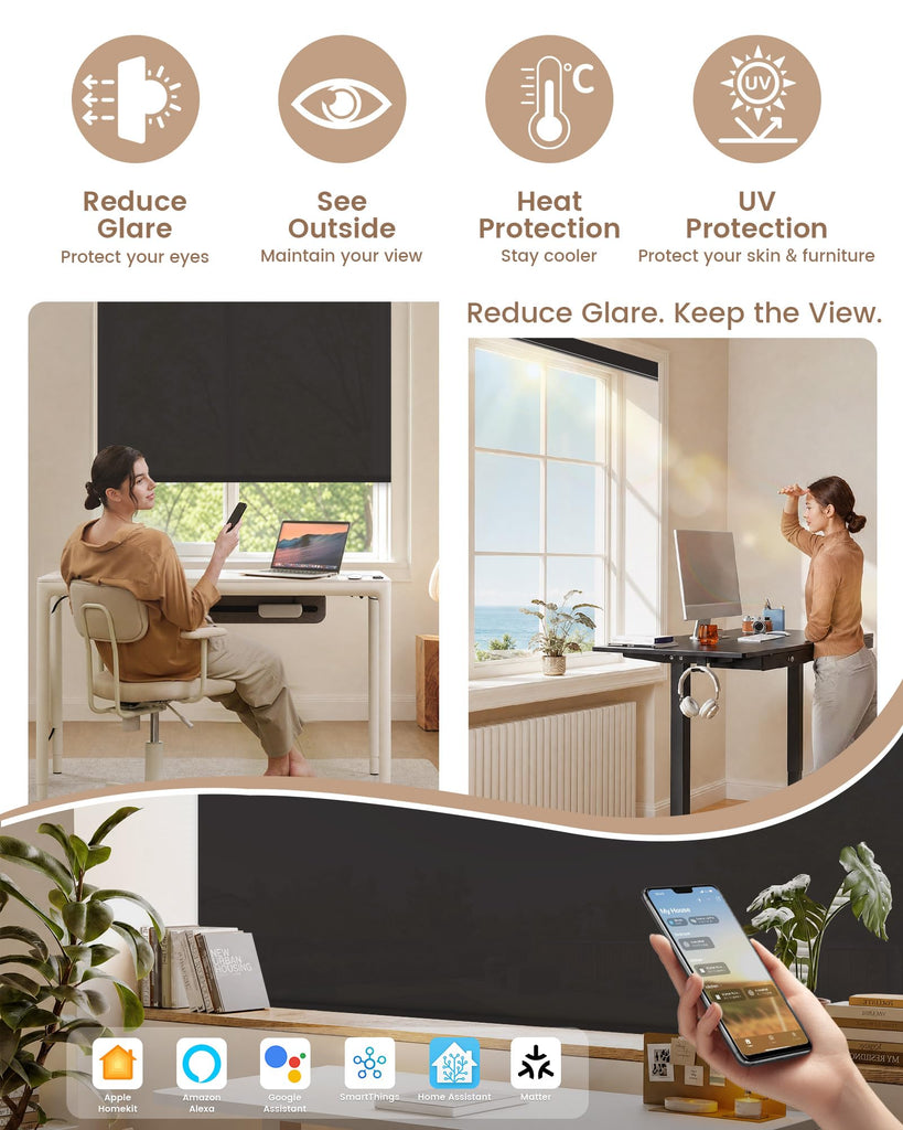 Motorized Blinds with Remote - Motorized Sunscreen Solar Shades