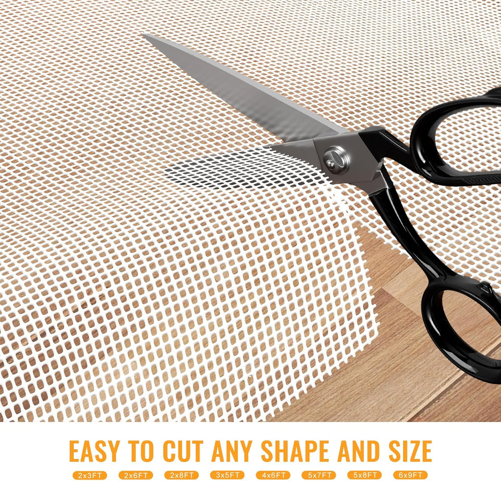 Silicone Non-Slip Rug Pad, Anti Skid Thin Area Rug Pad Gripper, Under Carpet Rug Mats for Hardwood Surface Floors