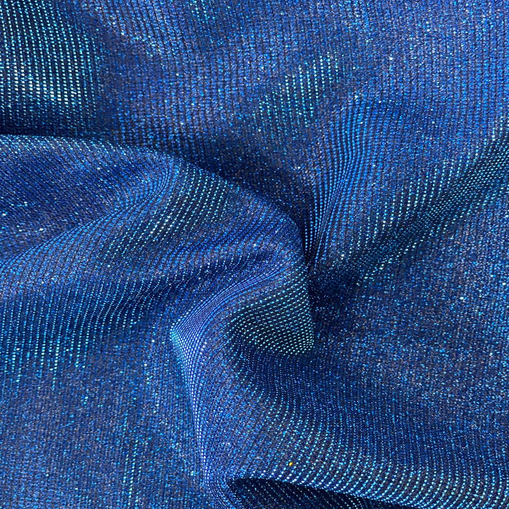 Royal Blue Holographic Shimmer Glitter Spandex Fabric