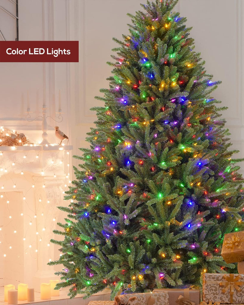 Pre-lit Christmas Tree 10FT Premium Spruce Artificial Remote Control with 1500 Dual Color LED Lights, Full Hinged Fir