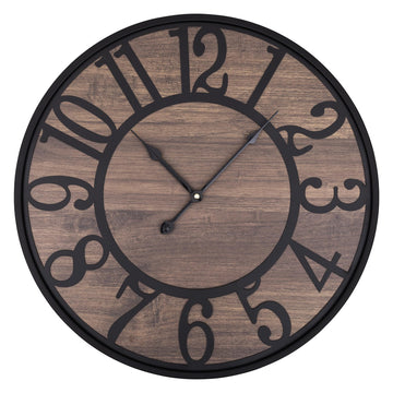 Large Wall Clock, Non Ticking Silent, Battery Operated Big Round Modern Wood Wall Clocks, Dinning