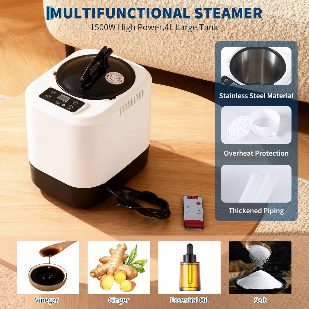 PeakPursuit Sauna Box,Portable Sauna for Home with 4L 1500W Steamer,Portable Steam Sauna Tent with 600D