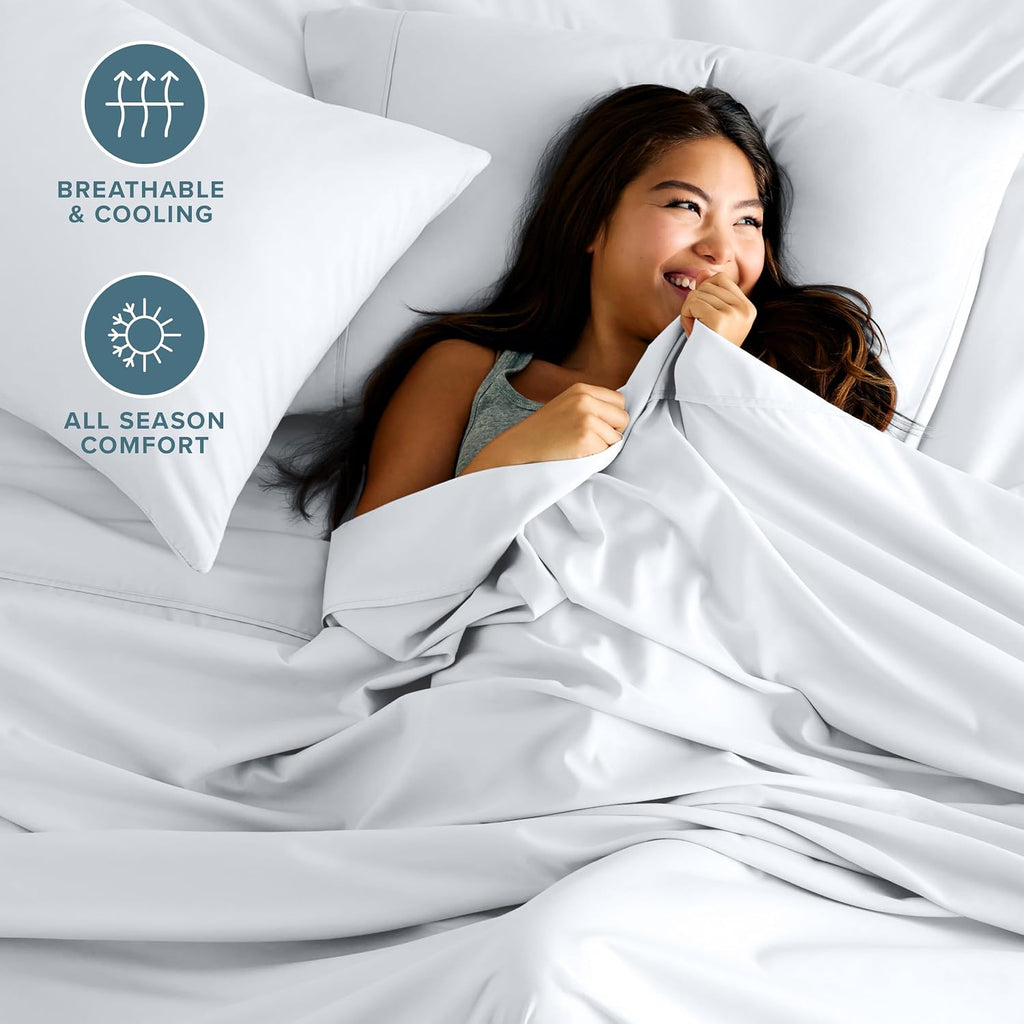 Queen Sheet Set - 1800 Ultra-Soft Microfiber Queen Bed Sheets - Double Brushed - Deep Pockets - Easy Fit - 4 Piece