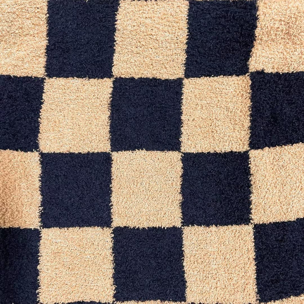 Ultra Soft Checkered Blanket Cozy Buffalo Check Throw Fluffy Knitted Reversible Throw Blanket Lightweight Fleece
