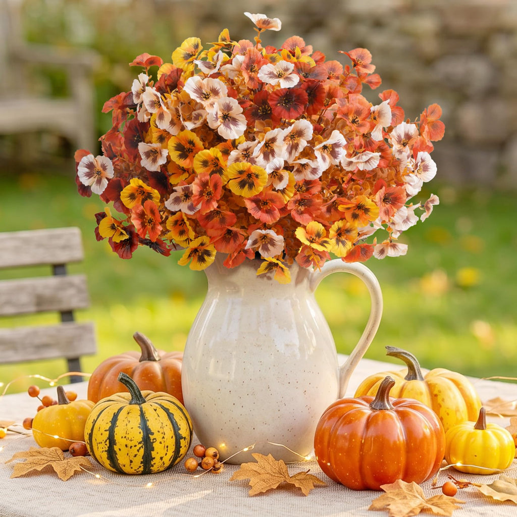 Fall Artificial Flowers for Outdoor, Faux Flowers for Garden Decor