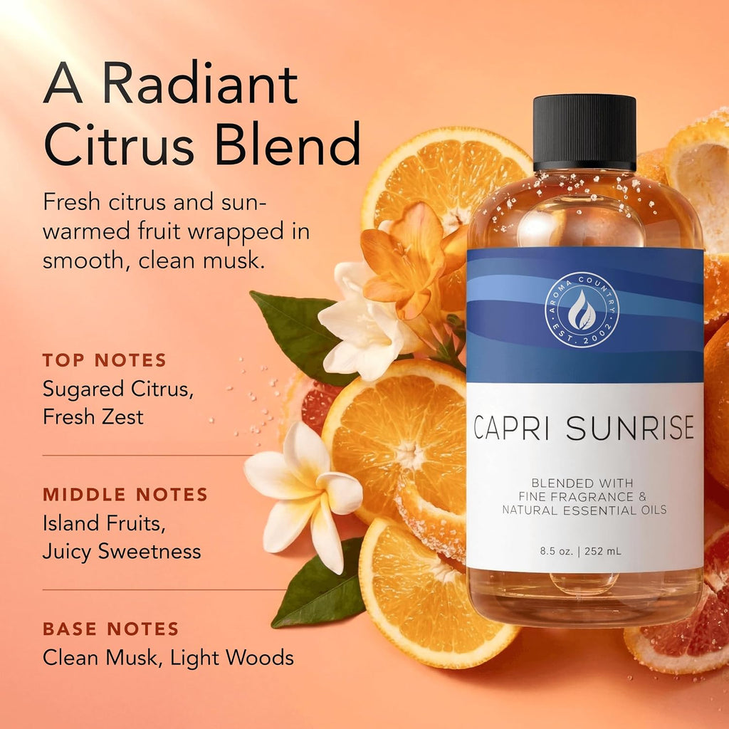 Capri Sunrise Luxury Diffuser Oil Refill (4 Fl Oz) - Set of 4
