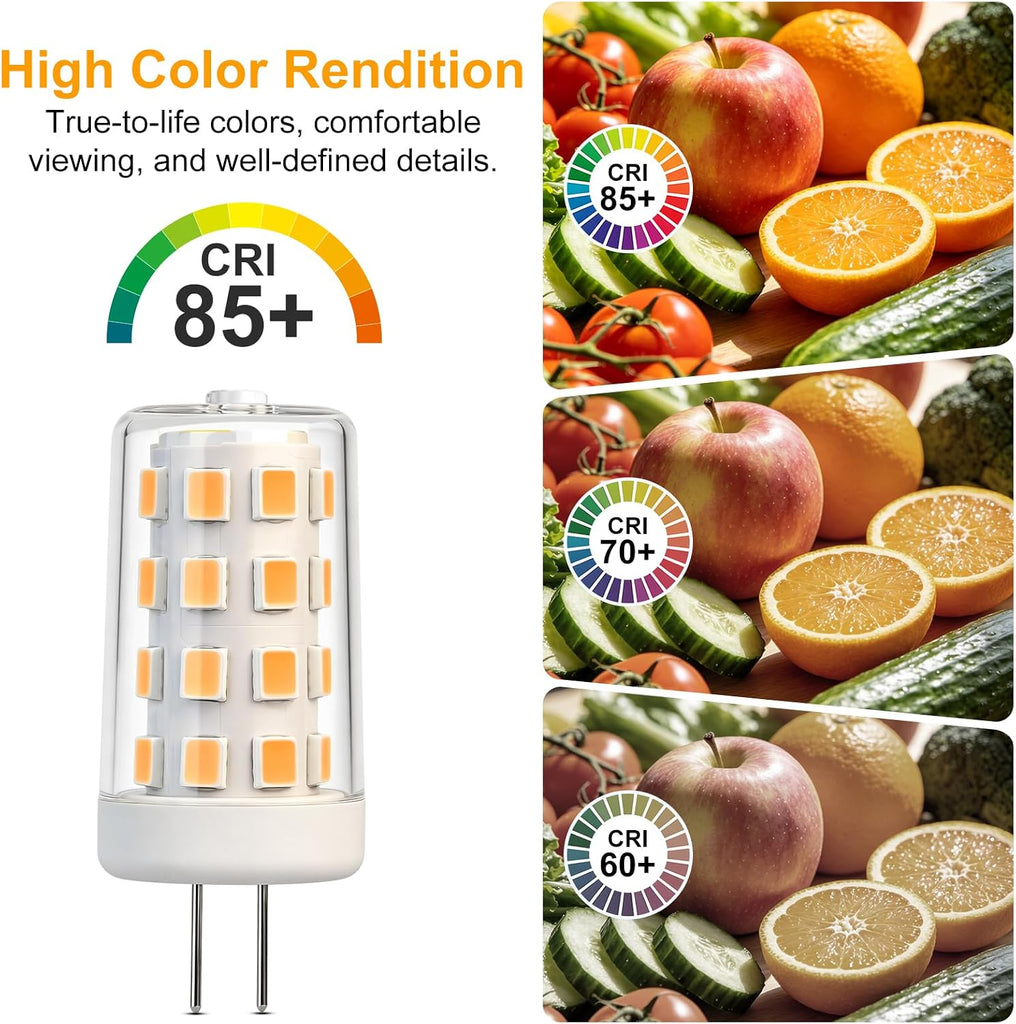 G4 LED Bulb 4W Equivalent 40W 480LM 2700K Warm White12V AC/DC
