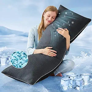 Cooling Body Pillow for Adults with Washable Pillowcase