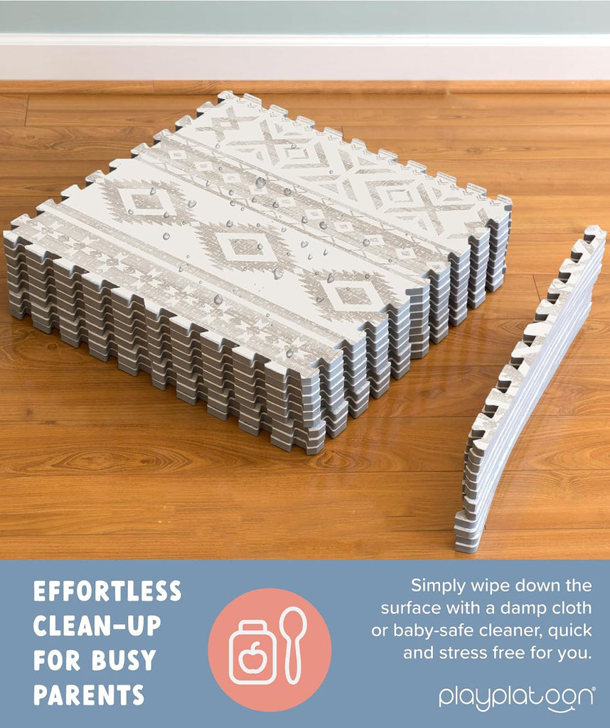 Kids Play Mat, 9 Tile 72x72 Inch - Canyon Print, Extra-Thick