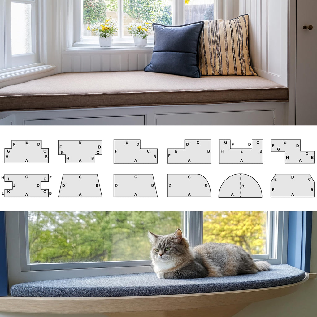 Custom Size Cushion Cover, Replaceable Bench Cushion/Chair/Window Seat Cushion Cover, Indoor/Outdoor Furniture