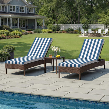 Chaise Lounge Cushions Outdoor Set of 2, 80"x23", Waterproof | Pool Lounge Chair Cushions with Removable Cover, Fade