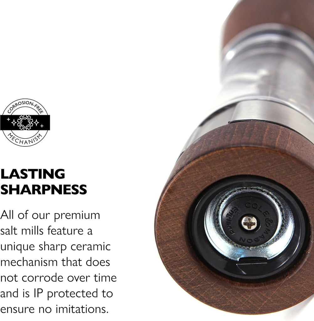 Derwent Grinders, 7.5" Salt & Pepper Mill Set, Forest Wood