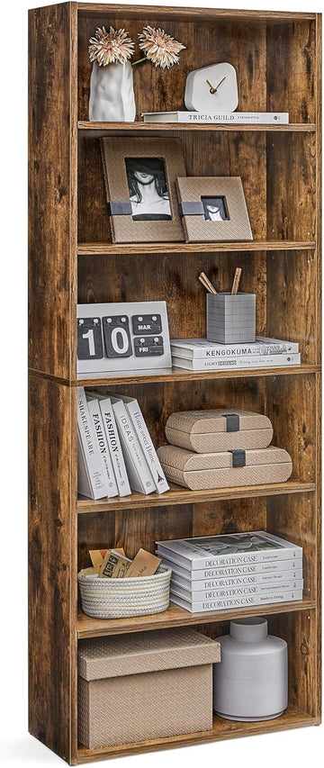 Bookshelf, 6-Tier Bookcase, Book Shelf, Open Storage Shelf, 9.4 x 23.6 x 63.3 Inches, Dinning Room