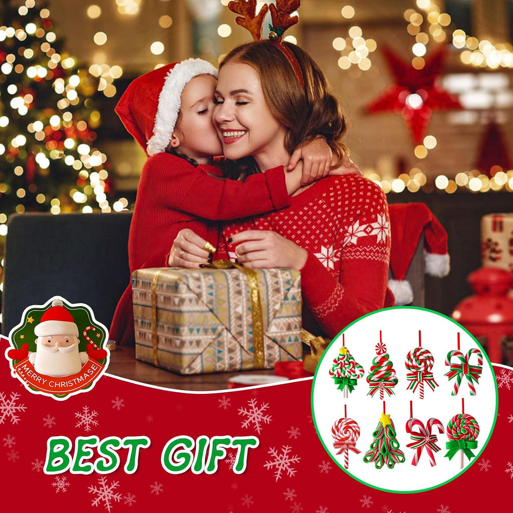 Christmas Lollipop Ornaments, Candy Christmas Tree Decorations - Set of 16