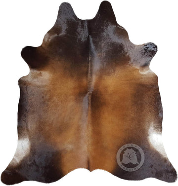 100% Genuine Mahogany Brown Cowhide Rug - Modern Style Animal Skin Rug & Floor Carpet & More - Large (6x6-7ft)