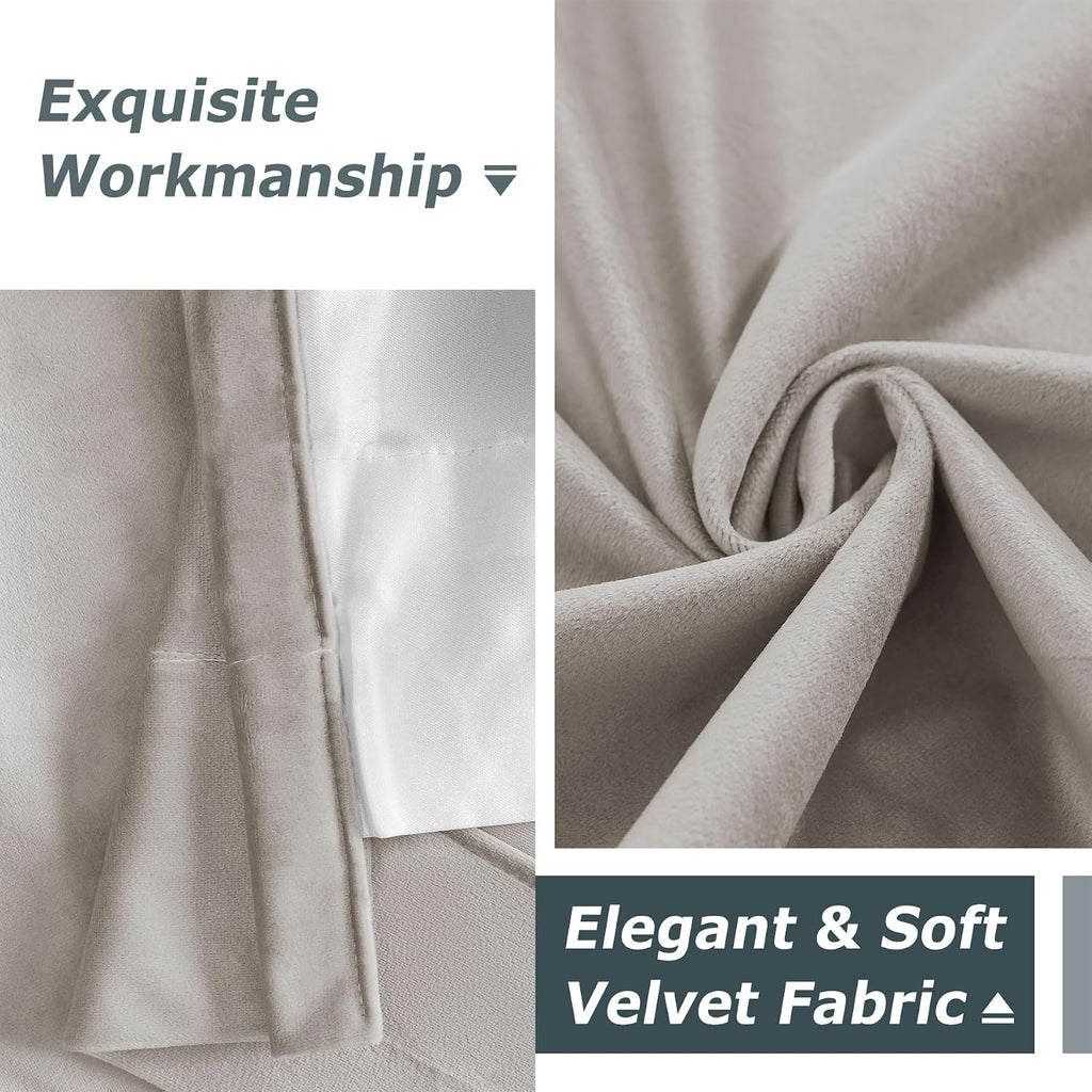 Blackout Curtains Pinch Pleated Drapes Velvet Drapes for French Door Thermal Insulated Curtain for Living Room