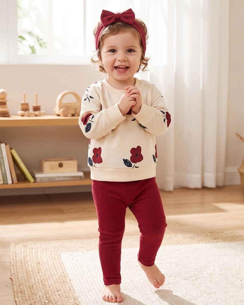 Toddler Baby Girl Clothes Fall Winter Sweatshirt Pants Outfit
