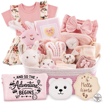Baby Girl Gifts, Piece Baby Girl Gift Basket, Baby Girl Newborn Essentials, Baby Shower Gifts for Girls, Newborn