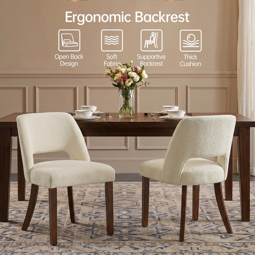 Wooden Set of 4, Fabric Upholstered Dining Room Chairs