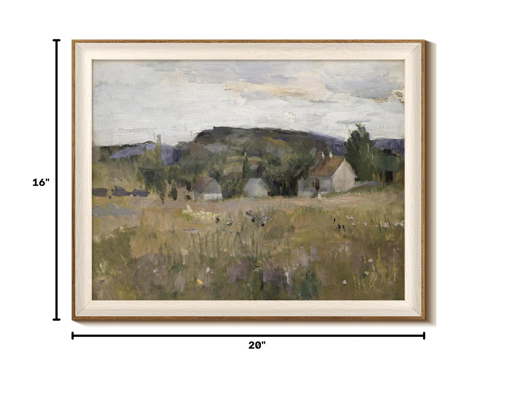 Framed Canvas Wall Art Prints, Framed Canvas Art Wall Decor, Abstract Serene Countryside Scene Wall Prints, Mid