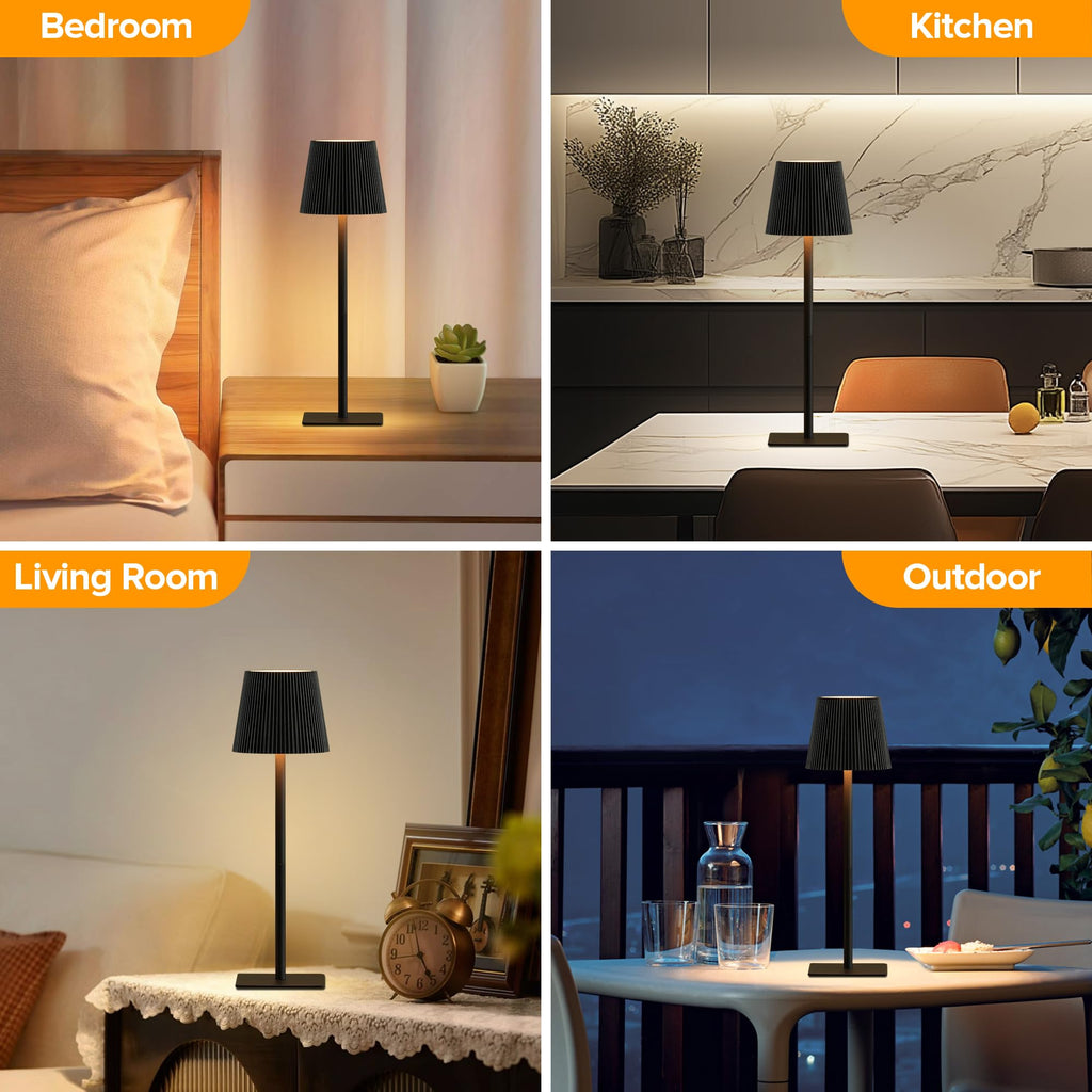 4 Pack Cordless Table Lamp,6000mAh Rechargeable Battery Operated Desk Lamp,Two Adjustable Heights,Waterproof, Touch
