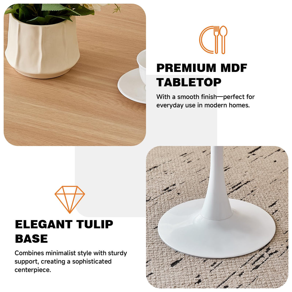 Inspired Saarinen Style 23.6'' Round Dining Table Set for 2, Tulip Kitchen Table and 2 Chairs