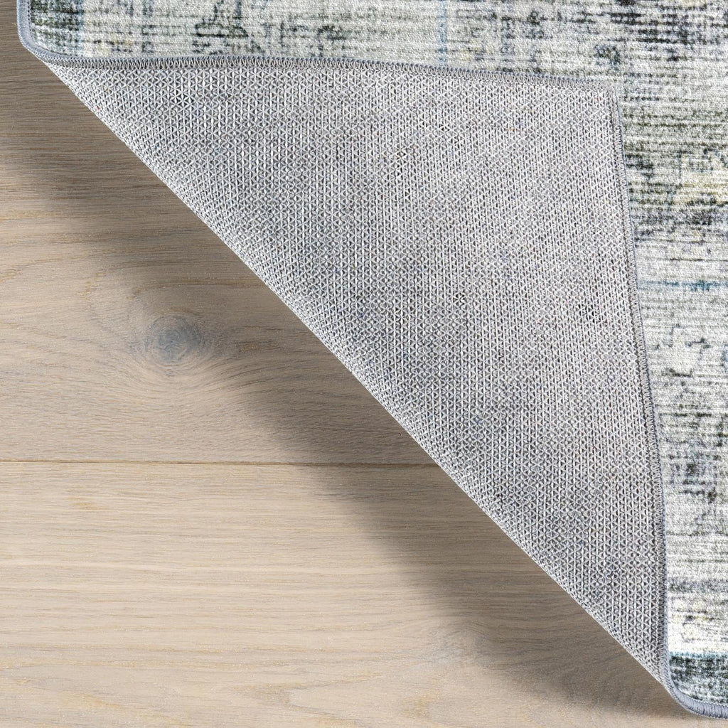 Kaiana Slate Blue Medallion Washable Area Rug