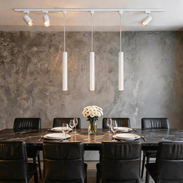 Kitchen Island 6 LED White Track Pendant & Spot Lighting Kit,120V 3CCT