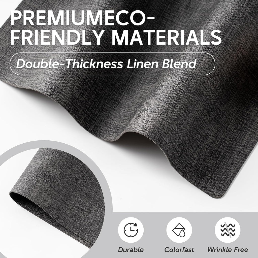 Vinyl Placemats - Faux Leather 100% Waterproof Oil-Proof Wipeable PU Place Mats, Heat Resistant Reversible - Set of 4