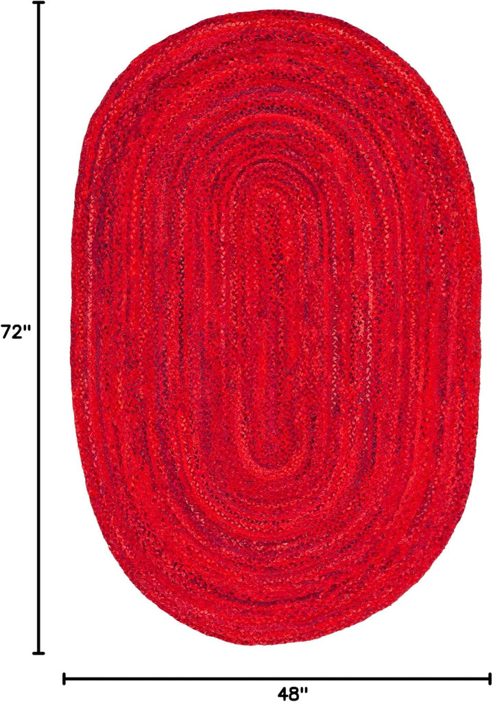 Braided Cotton Oval Rug, Farmhouse Red BRD452Q