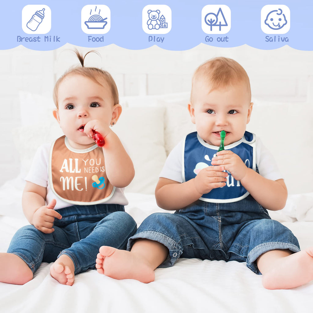 7Pcs Cotton Waterproof Baby Bibs Adjustable Hook Loop Closure Infant Bib Unisex Colorful Newborn Babies Food Bibs for