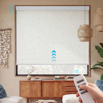 Motorized Blinds with Remote, 100% Blackout Electric Roller Shades