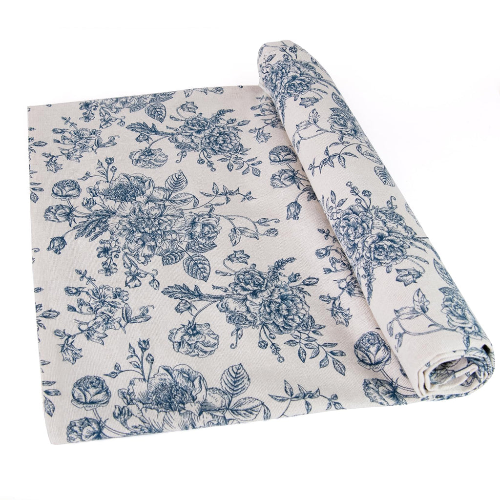 Linen Floral Upholstery Fabric 1 Yard 60 Inch Width